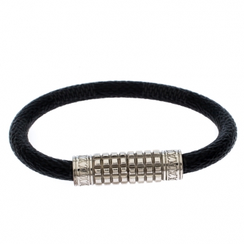 Pre Owned Louis Vuitton Black Damier Graphite Canvas Digit Bracelet