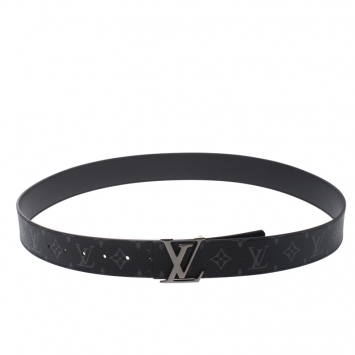 مملوكة مسبقًا Louis Vuitton Grey Eclipse Monogram Canvas Initials Belt Size 110CM
