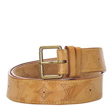 Pre Owned Louis Vuitton Brown Vachetta Mahina Leather Belt 90 CM