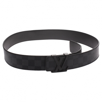 Pre Owned Louis Vuitton Damier Graphite Canvas Initiales Belt 90CM