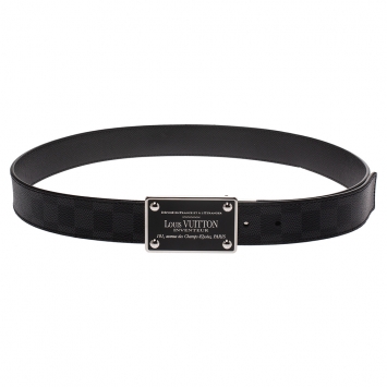 Pre Owned Louis Vuitton Damier Graphite Canvas Reversible Inventeur Belt 95CM