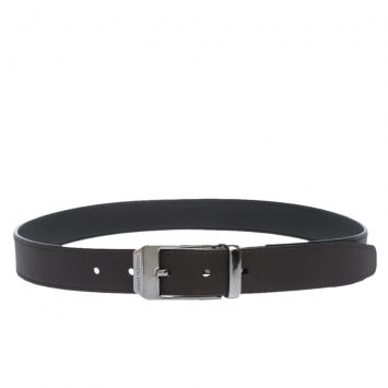 Pre Owned Louis Vuitton Black/Brown Leather Reversible Buckle Belt 85CM