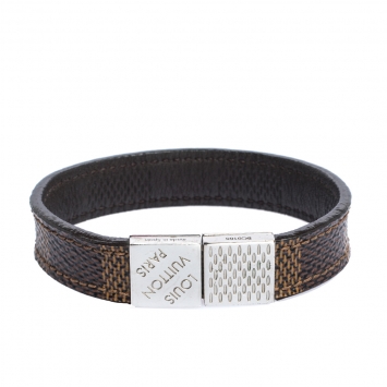 Pre Owned Louis Vuitton Brown Damier Ebene Pull It Bracelet