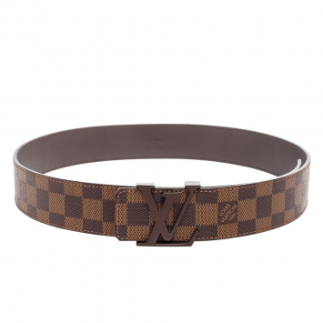 Pre Owned Louis Vuitton Damier Ebene Canvas LV Initiales Belt 90CM