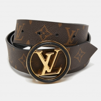 Pre Owned Louis Vuitton Monogram Canvas LV Around Reversible Belt 80CM