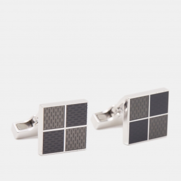 Pre Owned Louis Vuitton Damier 4 Square Enamel Sterling Silver Cufflinks