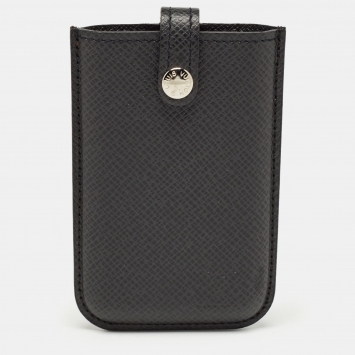 Pre Owned Louis Vuitton Black Taiga Leather Phone Case