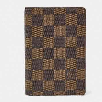 Pre Owned Louis Vuitton Damier Ebene Canvas Passport Cover