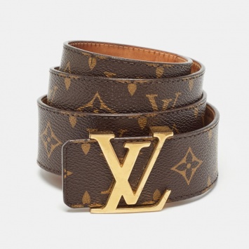 Pre Owned Louis Vuitton Monogram Canvas LV Initiales Belt 85CM
