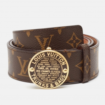 Pre Owned Louis Vuitton Monogram Canvas Trunks and Bags Belt Spain 90CM