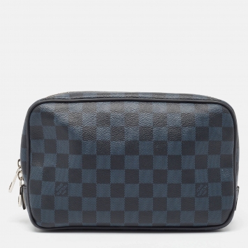 Pre Owned Louis Vuitton Damier Cobalt Canvas Toilet Pouch GM