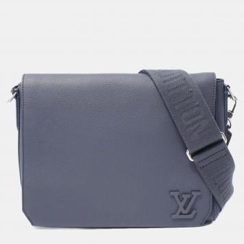 Louis Vuitton Take Off Shoulder Bag Leather Aerogram Navy