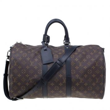Pre Owned Louis Vuitton Monogram Macassar Canvas Keepall 45