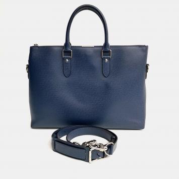 Pre Owned Louis Vuitton Navy Blue Leather Taiga Anton Briefcase