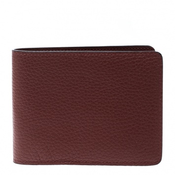 Pre Owned Louis Vuitton Red Leather Bifold Multiple Wallet
