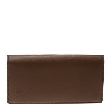 مملوكة مسبقًا Louis Vuitton Brown Leather Brazza Wallet