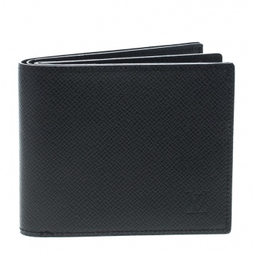 Pre Owned Louis Vuitton Black Taiga Leather Multiple Wallet