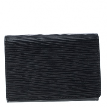 Pre Owned Louis Vuitton Black Epi Leather Card Case