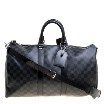 Pre Owned Louis Vuitton Damier Graphite Canvas Keepall Bandouliere 45