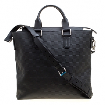 Pre Owned Louis Vuitton Black Damier Infini Leather Daily Bag