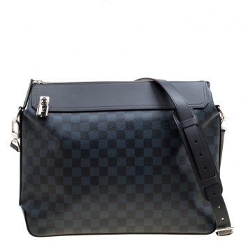 Pre Owned Louis Vuitton Damier Cobalt Canvas and Leather Greenwich Messenger Bag