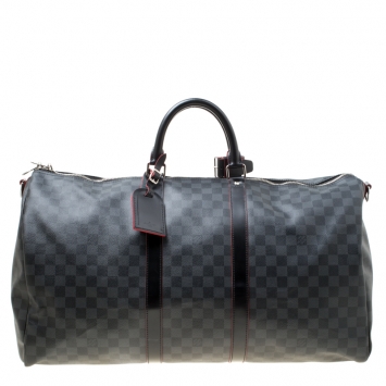 Pre Owned Louis Vuitton Damier Graphite Canvas Keepall Bandouliere 55 Bag