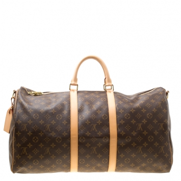 Pre Owned Louis Vuitton Monogram Canvas Keepall Bandouliere 55 Bag