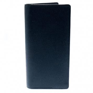 Pre Owned Louis Vuitton Blue Taiga Leather Brazza Wallet