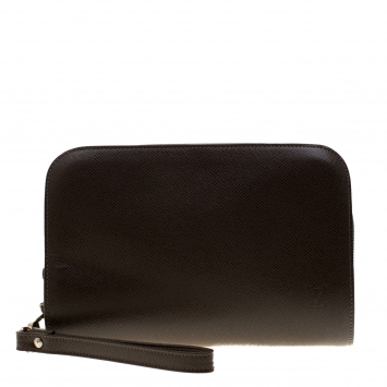 Pre Owned Louis Vuitton Terre Taiga Leather Pochette Baikal Clutch