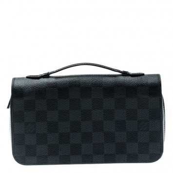 Pre Owned Louis Vuitton Damier Graphite Canvas Zippy XL Wallet