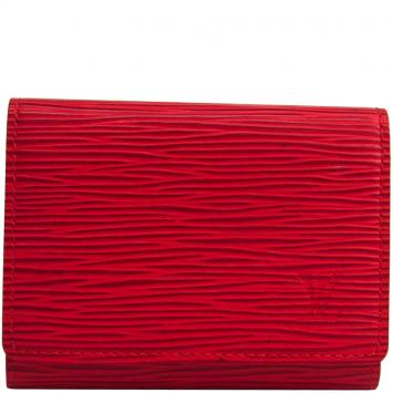 Pre Owned Louis Vuitton Rouge Epi Leather Business Card Case
