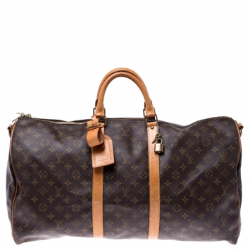 Pre Owned Louis Vuitton Monogram Canvas Keepall Bandouliere 55 Bag