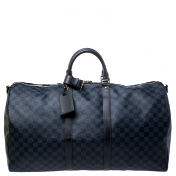 Pre Owned Louis Vuitton Damier Graphite Canvas Keepall Bandouliere 55 Bag