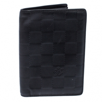 Pre Owned Louis Vuitton Black Damier Infini James Bifold Wallet