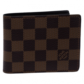 Pre Owned Louis Vuitton Damier Ebene Multiple Wallet