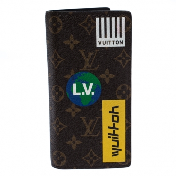 مملوكة مسبقًا Louis Vuitton Monogram Canvas Logo Brazza Wallet