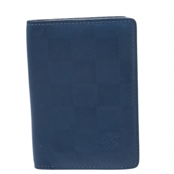 Pre Owned Louis Vuitton Blue Damier Infini Leather Pocket Organizer 