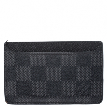 مملوكة مسبقًا Louis Vuitton Black Damier Graphite Canvas Neo Porte Cartes Card Holder