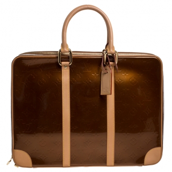 Pre Owned Louis Vuitton Bronze Monogram Vernis Vandam Briefcase