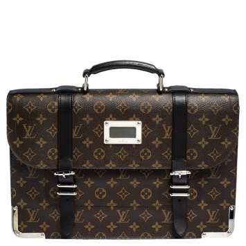 Pre Owned Louis Vuitton Monogram Maccassar Canvas and Leather Larry Briefcase