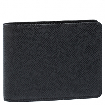 Pre Owned Louis Vuitton Black Taiga Leather Slender Bifold Wallet