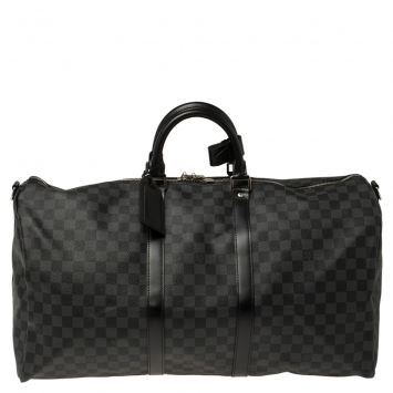 Pre Owned Louis Vuitton Damier Graphite Canvas Keepall Bandouliere 55 Bag