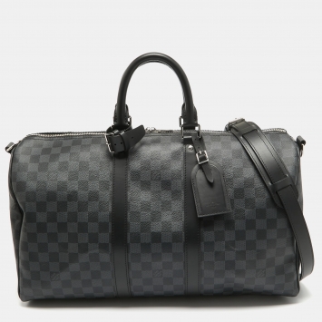 Pre Owned Louis Vuitton Damier Graphite Canvas Keepall Bandoulière 45