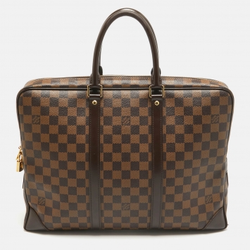 Pre Owned Louis Vuitton Damier Ebene Canvas Porte Documents Voyage