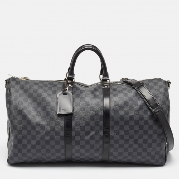 Pre Owned Louis Vuitton Damier Graphite Canvas Keepall Bandouliere 55 Bag