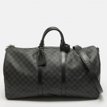 Pre Owned Louis Vuitton Damier Graphite Canvas Keepall Bandouliere 55 Bag