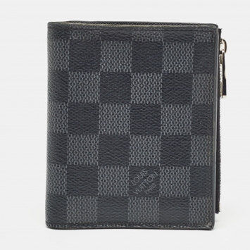 Pre Owned Louis Vuitton Damier Graphite Canvas Bifold Zip Wallet