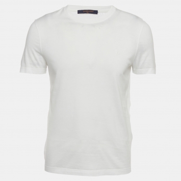 مملوكة مسبقًا Louis Vuitton White Jersey Short Sleeve T-Shirt S