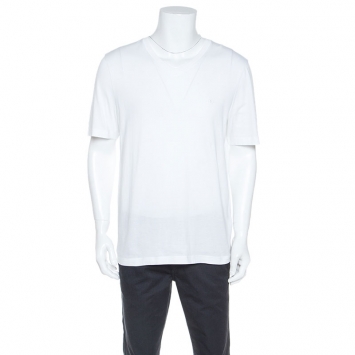 Pre Owned Louis Vuitton White Cotton Classic V Neck T-Shirt XXL