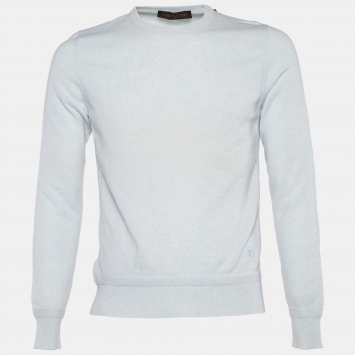 Pre Owned Louis Vuitton Pale Blue Mélange Cashmere Knit Jumper XS